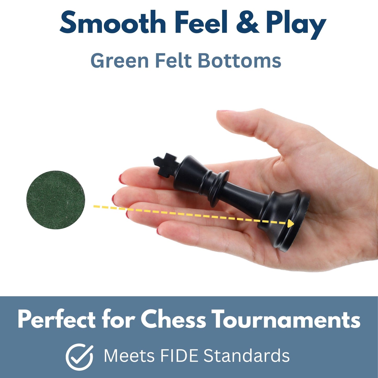 WE Games Plastic Staunton Tournament Chess Pieces in Black and Cream - 3.75 in King