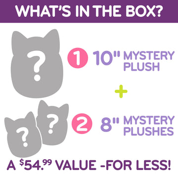 Squishmallows Mystery Value Pack 3-Pack Plush Set - 1 Jumbo 10” & 2 Medium 8” Official Jazwares Soft Squishy Stuffed Animals - Surprise Collectible