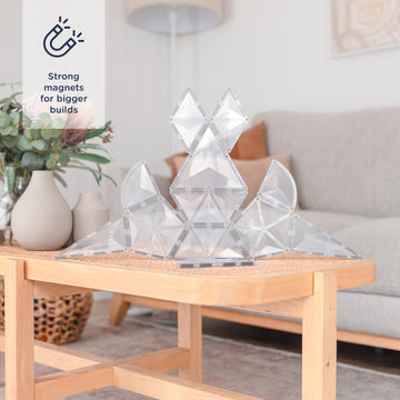 CONNETIX Magnetic Tiles Clear Shape Expansion Pack, 24 Pieces