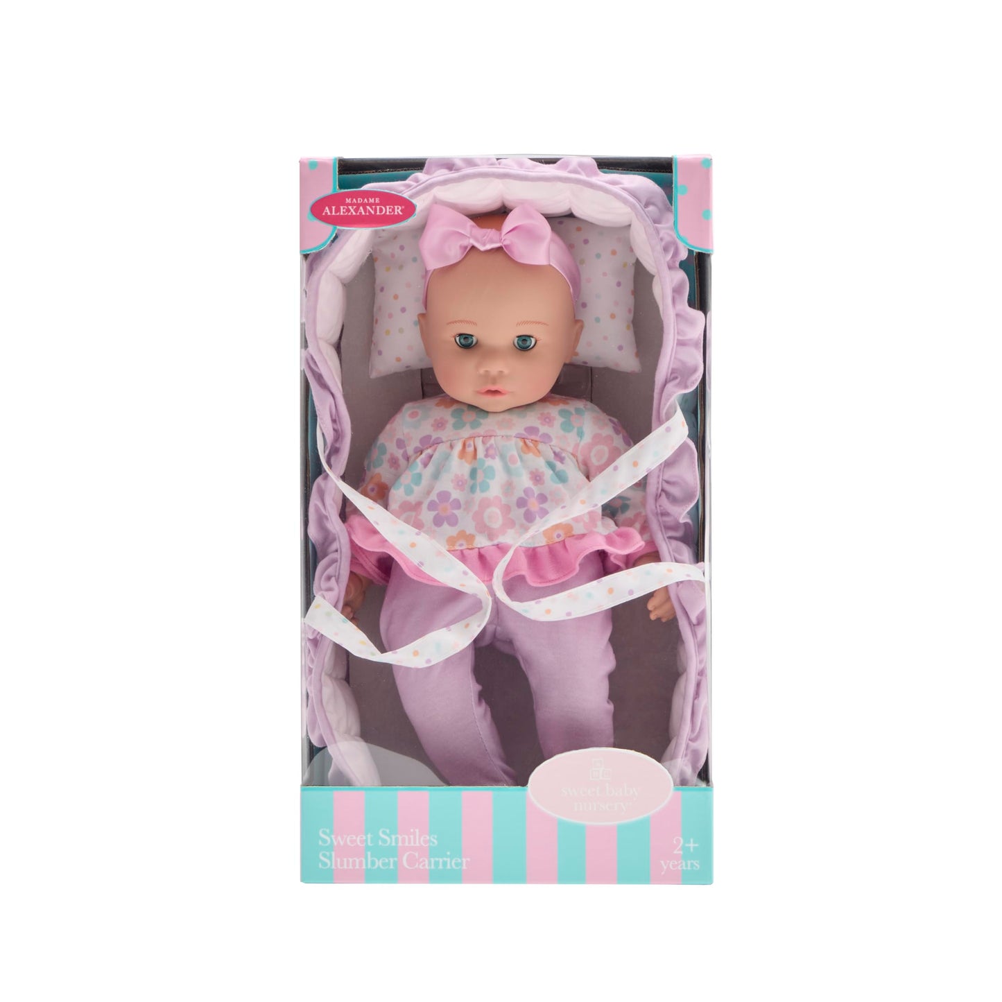 Madame Alexander 14-Inch Sweet Smiles Baby Doll, Slumber Carrier