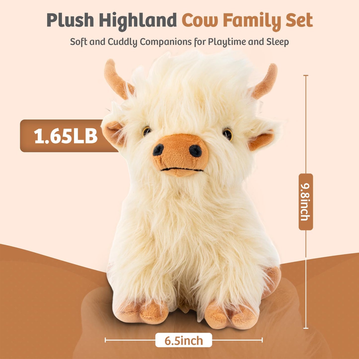 Marysun Microwavable Highland Cow Stuffed Animal - Weighted Stuffed Animal Plush, Heating Pad, Cozy Gift for Girls|Women|Kids|Elderly People, 9.8in