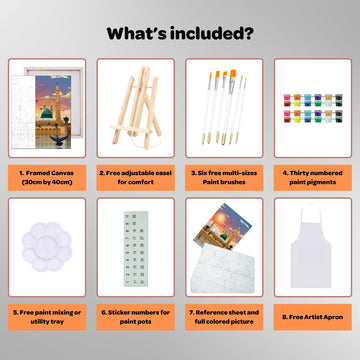 UMRASTORE Masjid an-Nabawi Paint by Numbers Kit | Islamic Paint by Numbers | Islamic Painting | Islamic DIY Art |
