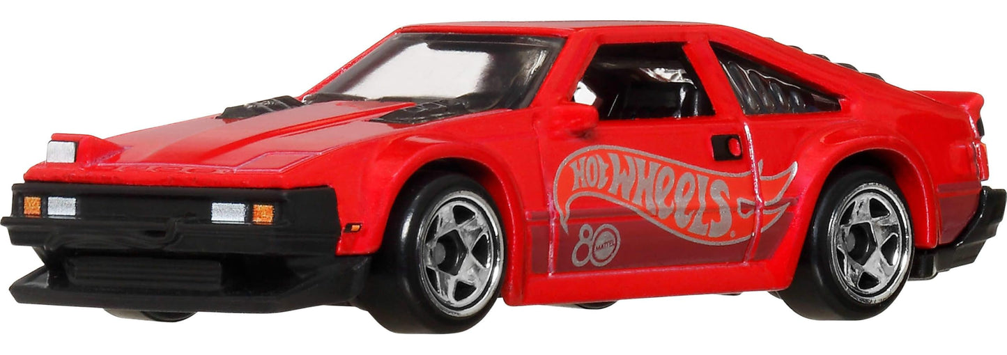 Hot Wheels Toy Cars & Trucks 8-Pack, Set of 8 Die-Cast 1:64 Scale Retro Vehicles with Special Mattel 80th Anniversary Deco & Packaging