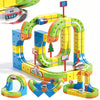 Uermis Electric Train Set for 3 4 5 6 7 8 Years Old Boys and Girls, 3D Flexible Racer Tracks Gravity-Defying Embedded Layouts & Motorized Car, STEM