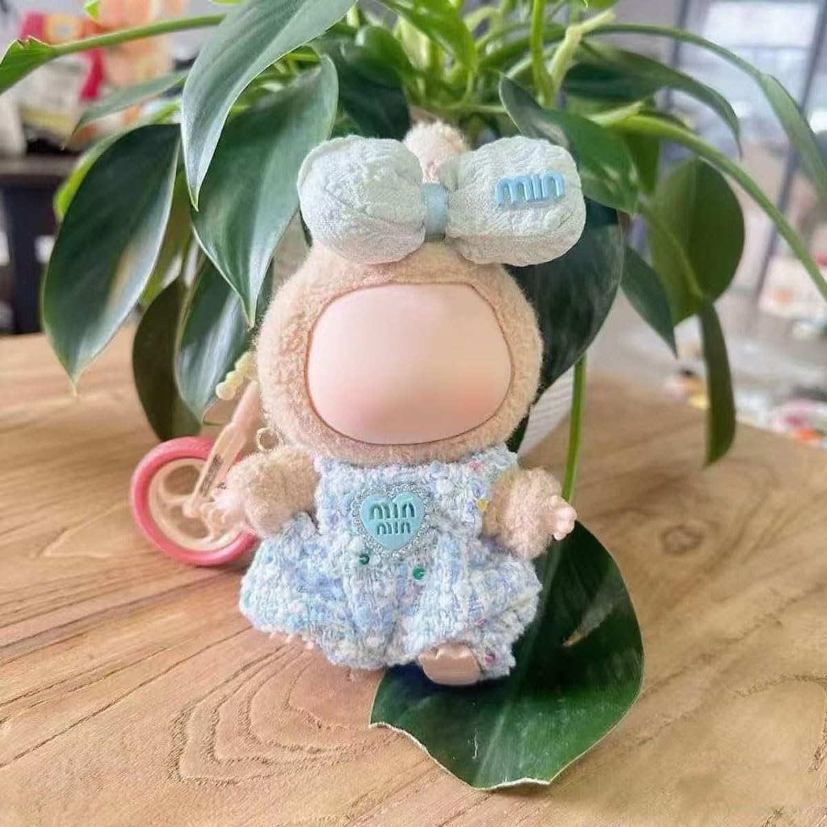 17cm Clothes Set(No Doll), Hat & Overalls Set for 17cm Dolls Clothes Accessories Suit, Cute Clothing for labuu Dress up(Blue)