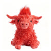 WinAdiGoo Red Highland Cow Stuffed Animal 10 inch Realistic Cattle Plush Doll Farm Toy Gift