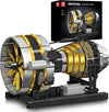Mould King City Aircraft Engine Building Set-Turbojet Engine Model That Runs with Motor-Collectible Blocks Kit for Adults -Mechanical Science