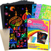 ZMLM Scratch Paper Art Crafts Kids Gifts, 100PCS Rainbow Scratch Paper Art for 3 4 5 6 7 8 9 Years Old Girls Boys, Arts and Crafts for Kids 4-6