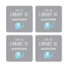 Andaz Press Personalized Square Book Label Stickers, from The Library of, Baby Blue Elephant, 40-Pack, Custom Name