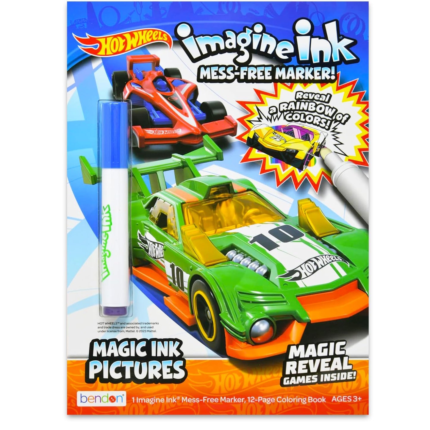 Hot Wheels Imagine Ink Coloring Super Set - Bundle with 3 Racecar Imagine Ink Mess-Free Coloring Books for Kids | Hot Wheels Party Favors