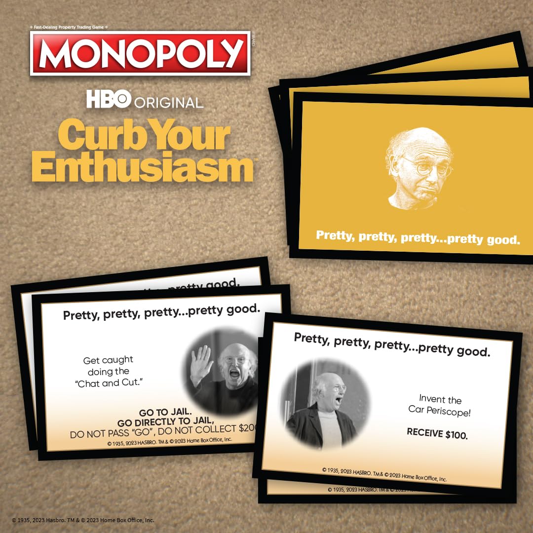 Monopoly Curb Your Enthusiasm | Play as Larry’s Glasses, Golf Clubs, Hybrid Car & More | Officially Licensed Collectible Game Based On Hit HBO Comedy