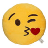 EvZ Official Certified Throwing Kiss Plush Pillow - 32cm Large Soft Winking Face Emoticon Cushion with Red Heart - Cute Romantic Decorative Stuffed