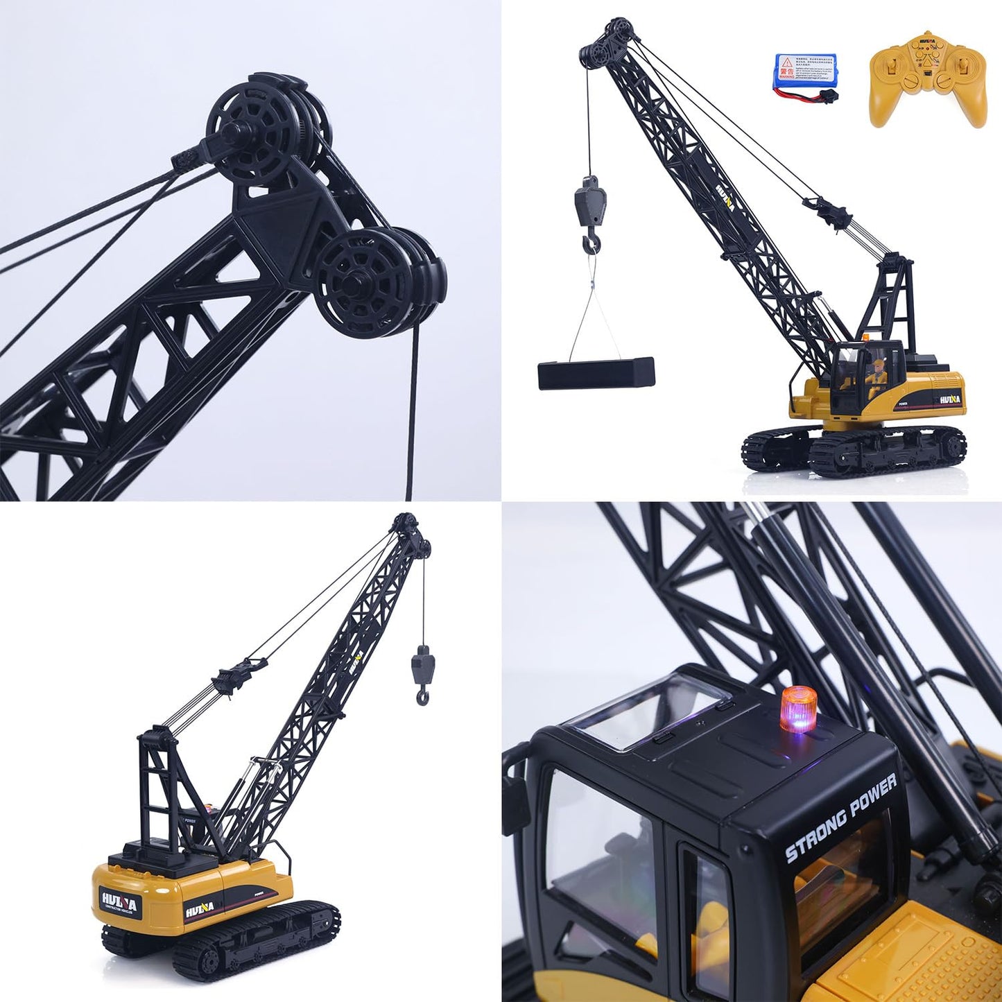 TOUCAN RC HOBBY US in Stock HUINA 572 15CH RC 1/14 Construction Crane Truck Tower Excavator Model Car for Ages 14+