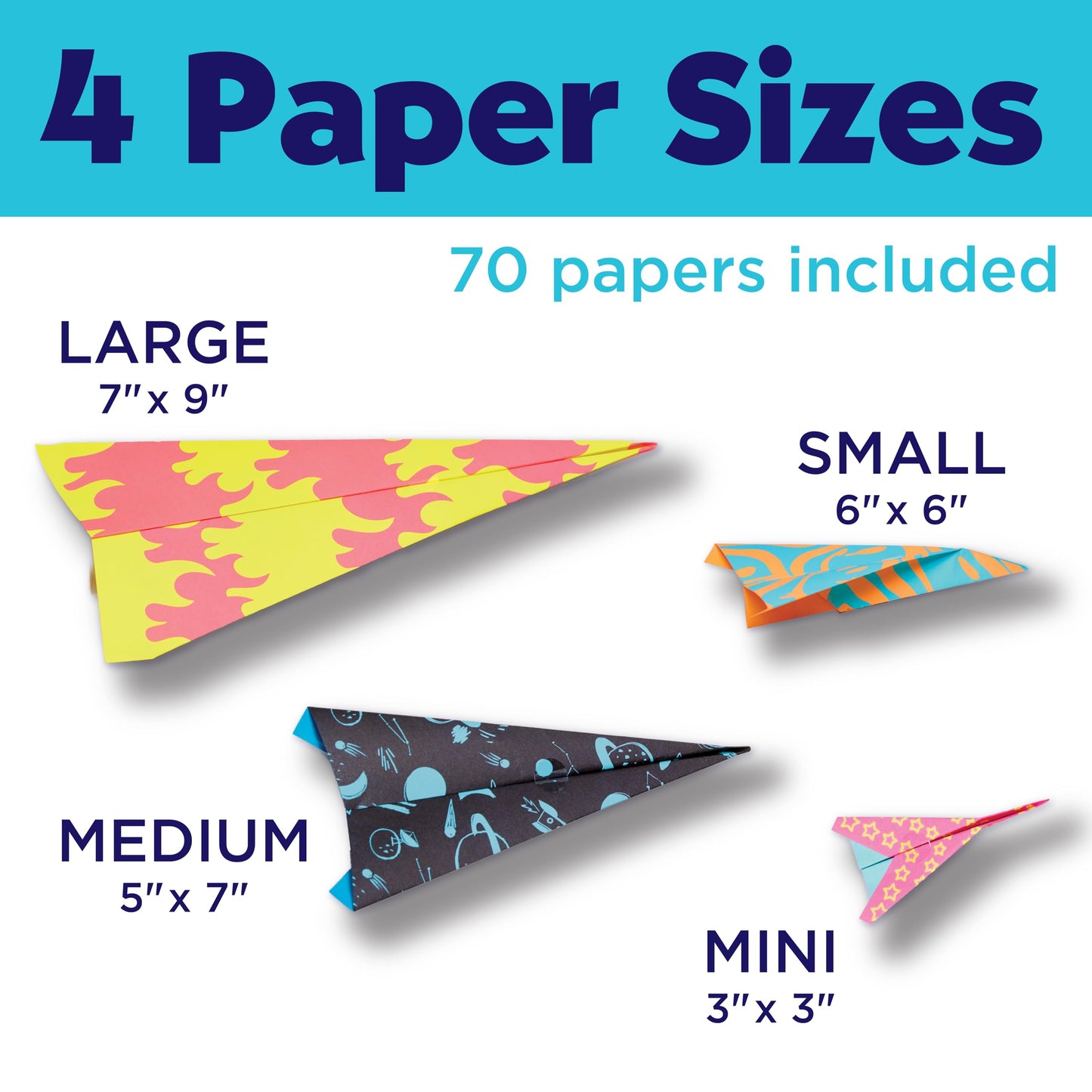 Creativity for Kids Paper Airplane Kit - Stunt Squadron Neon Glow, Makes 70 Paper Airplanes and 2 Plane Launchers, STEM Birthday or Summer Activities