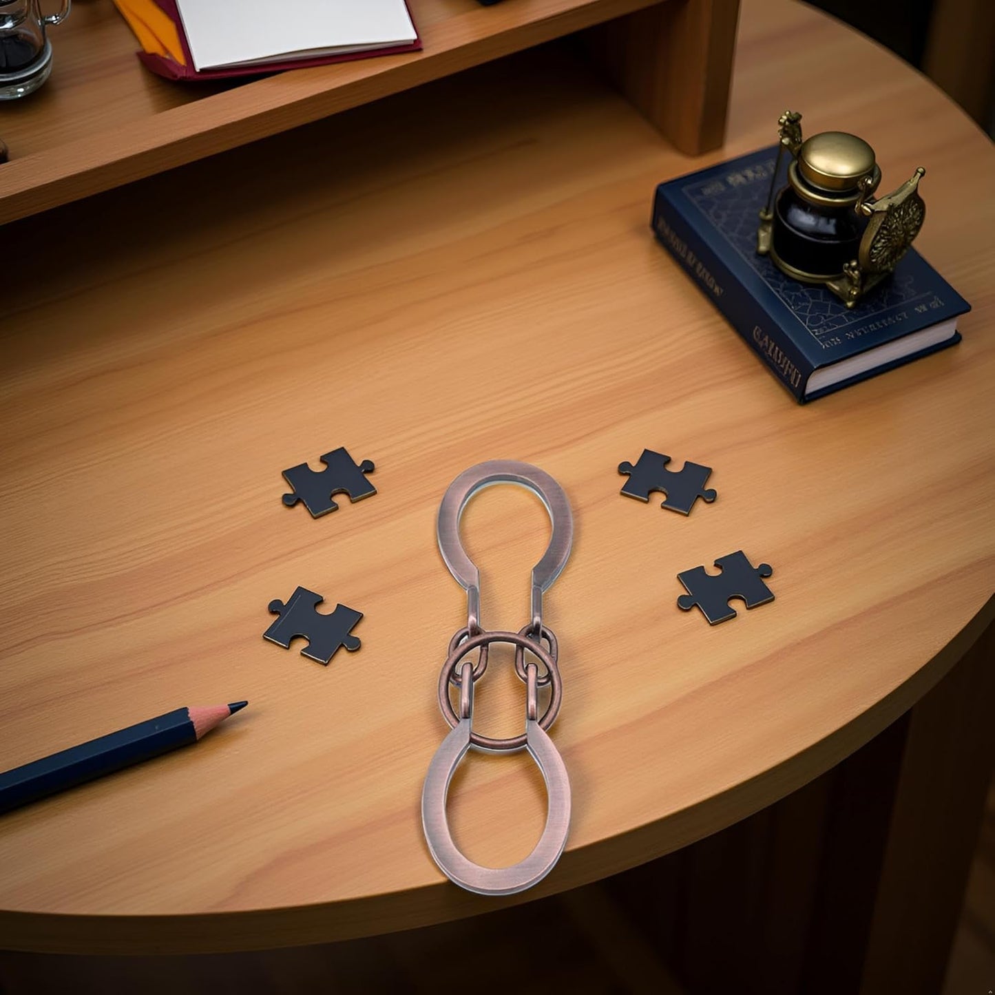 2Pcs Puzzle Ring Brain Teaser Puzzles - Metal Horseshoe Cast Puzzle Game Unlock Interlock Puzzles Box Mind IQ Logic Test Disentanglement Games