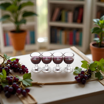 4 Pcs Red Wine 1/12 Miniature Wine Glasses Dollhouse Decoration Accessories Decoration Model Living Room Scene Craft Displays