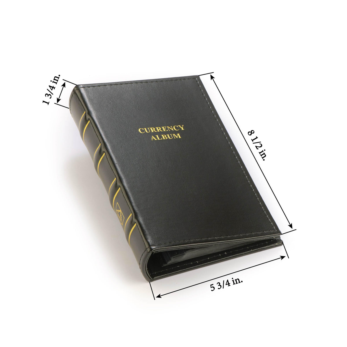 Lighthouse - Small Currency Album for Un-Graded Raw Banknotes and Currency Sleeves - Classic Leatherette Handmade 3-Ring Binder with 20 Pages