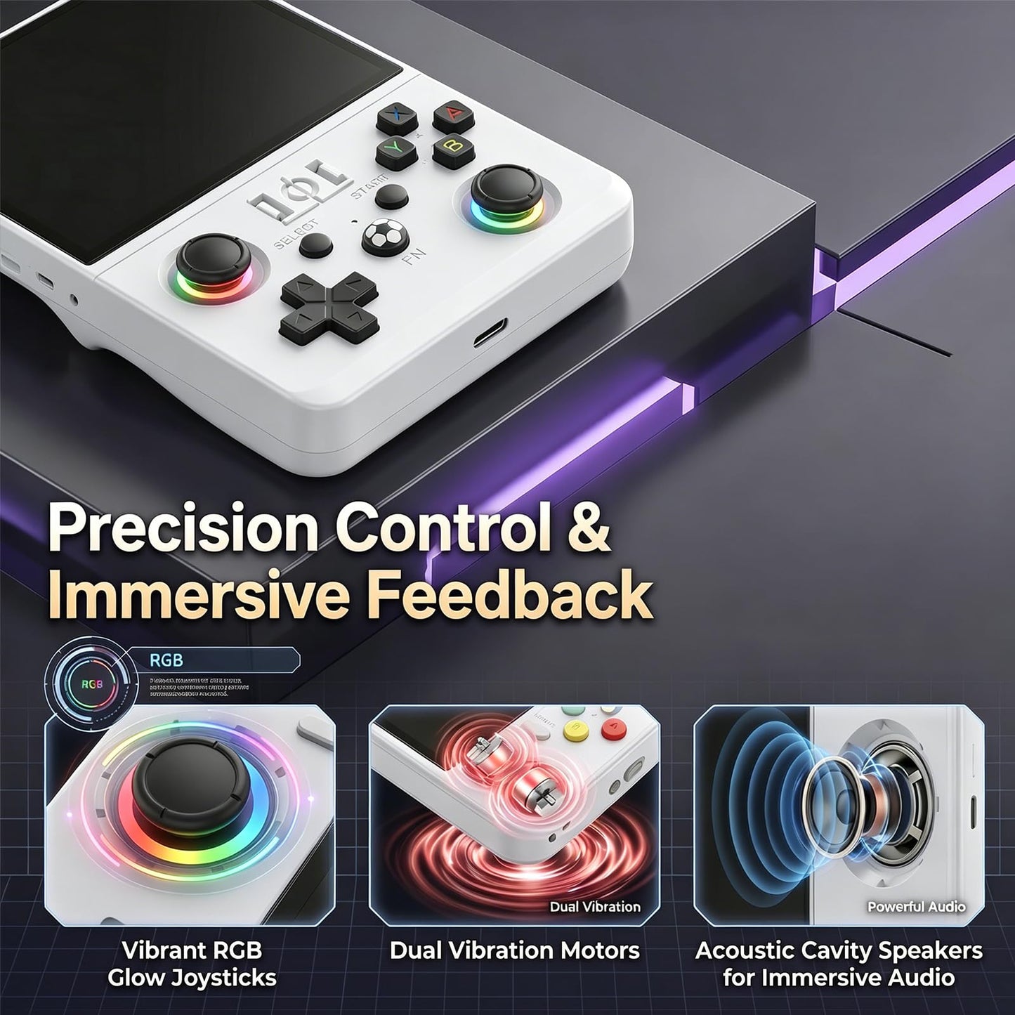 FHYRGF[22000 in 1 R36 MAX ? Handheld Game Console 4.5 inch IPS Screen Linux System with 3.5mm Wired Headphones Retro Console 4000mAh Portable Pocket
