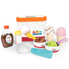 Play Food Sets for Kids Kitchen Toys, Sweet Scoops Ice Cream Playset, Pretend Dessert Set with Cones, Cups, Scooper, Toppings & Container, Toy Food