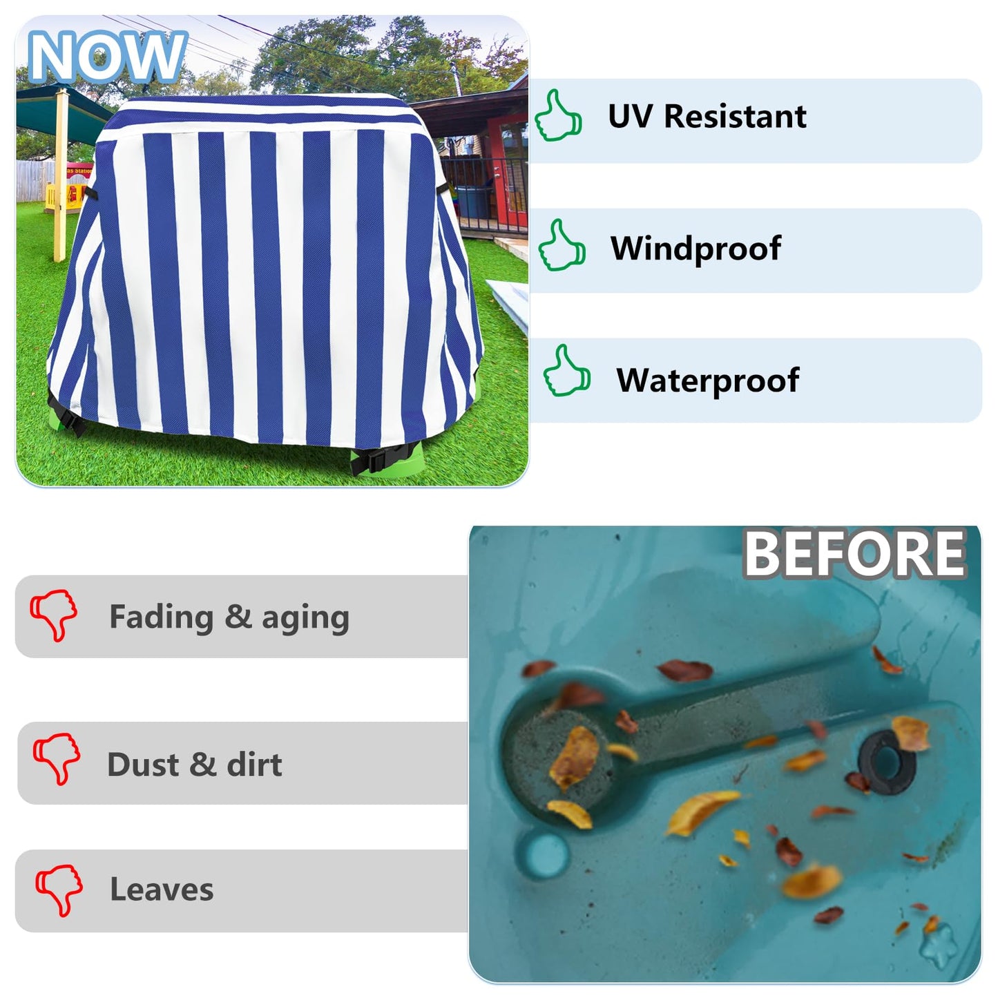 Exokugo Kids Water Table Cover, Outdoor Heavy Duty Durable Waterproof Dustproof Anti-UV Kids Water Play Table Cover, Compatible with Step2 Rain