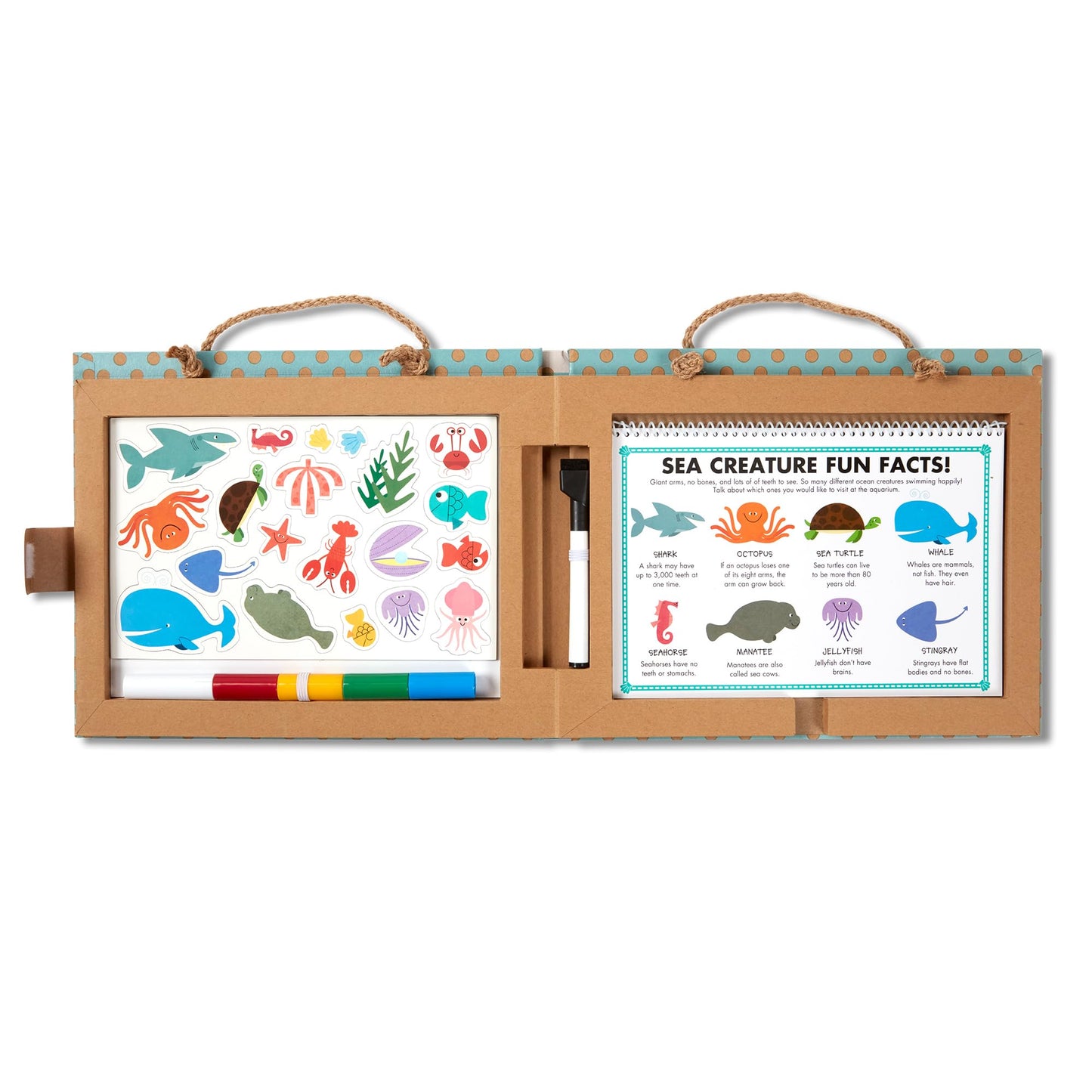Melissa & Doug Natural Play: Play, Draw, Create Reusable Drawing & Magnet Kit - Ocean (42 Magnets, 5 Dry-Erase Markers) - FSC Certified