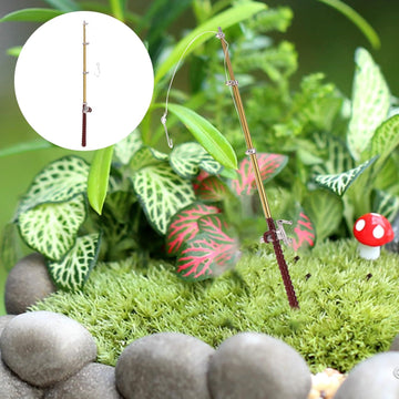 Gold 1/12 Miniature Fishing Pole Dollhouse Decoration Accessories?Fishing Pole, Dollhouse Accessories,Dollhouse Decor, Fishing Miniature Fishing Rod