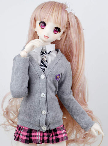 Wigs Only 8-9 inch 1/3 BJD Wig Doll Hair SD DZ DD DOD Wig (Flesh Pink)