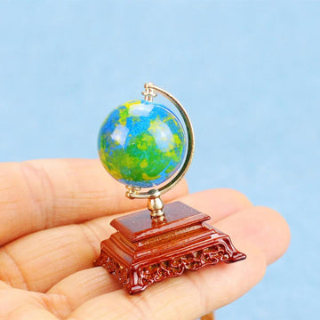 Miniature Globe, Dollhouse 1:12 Scale Globe, Tiny Terrestrial Globe Model, for Mini Dollhouse Decorating, Furniture DIY Decortion