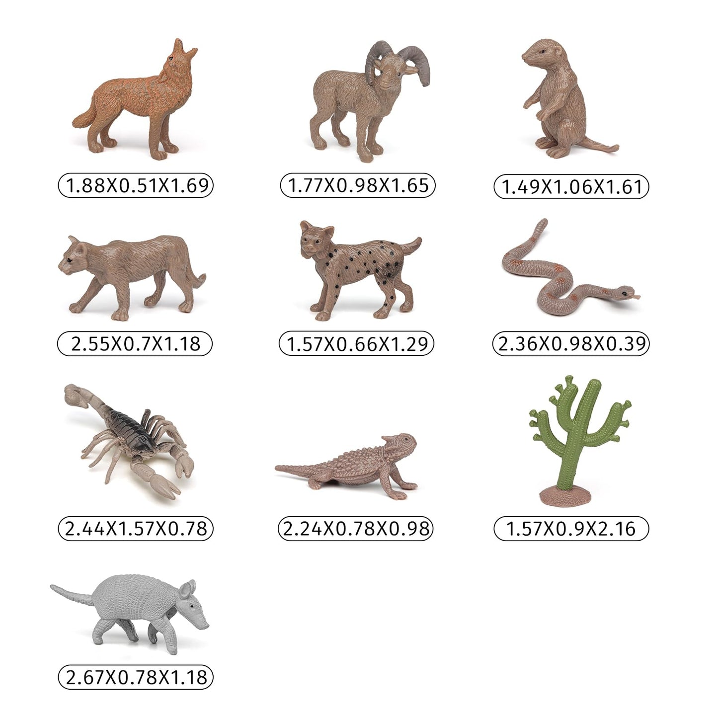 BRETOYIN 11PCS Mini Desert Animals Figurines Set Desert Realistic Desert Animals Figurines Toys Party Decorations Tabletop Decorations for Kids