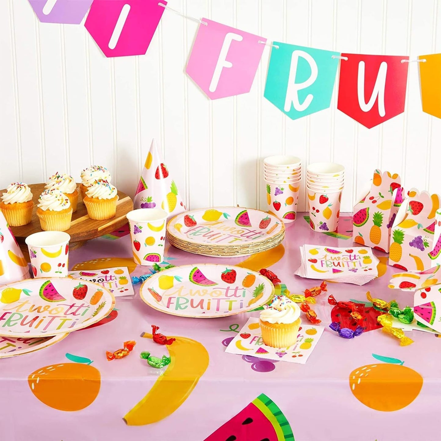 Sparkle and Bash Tablecloth for Two-tti Frutti 2nd Birthday Party Decorations (Pink, 54 x 108 in, 3 Pack)