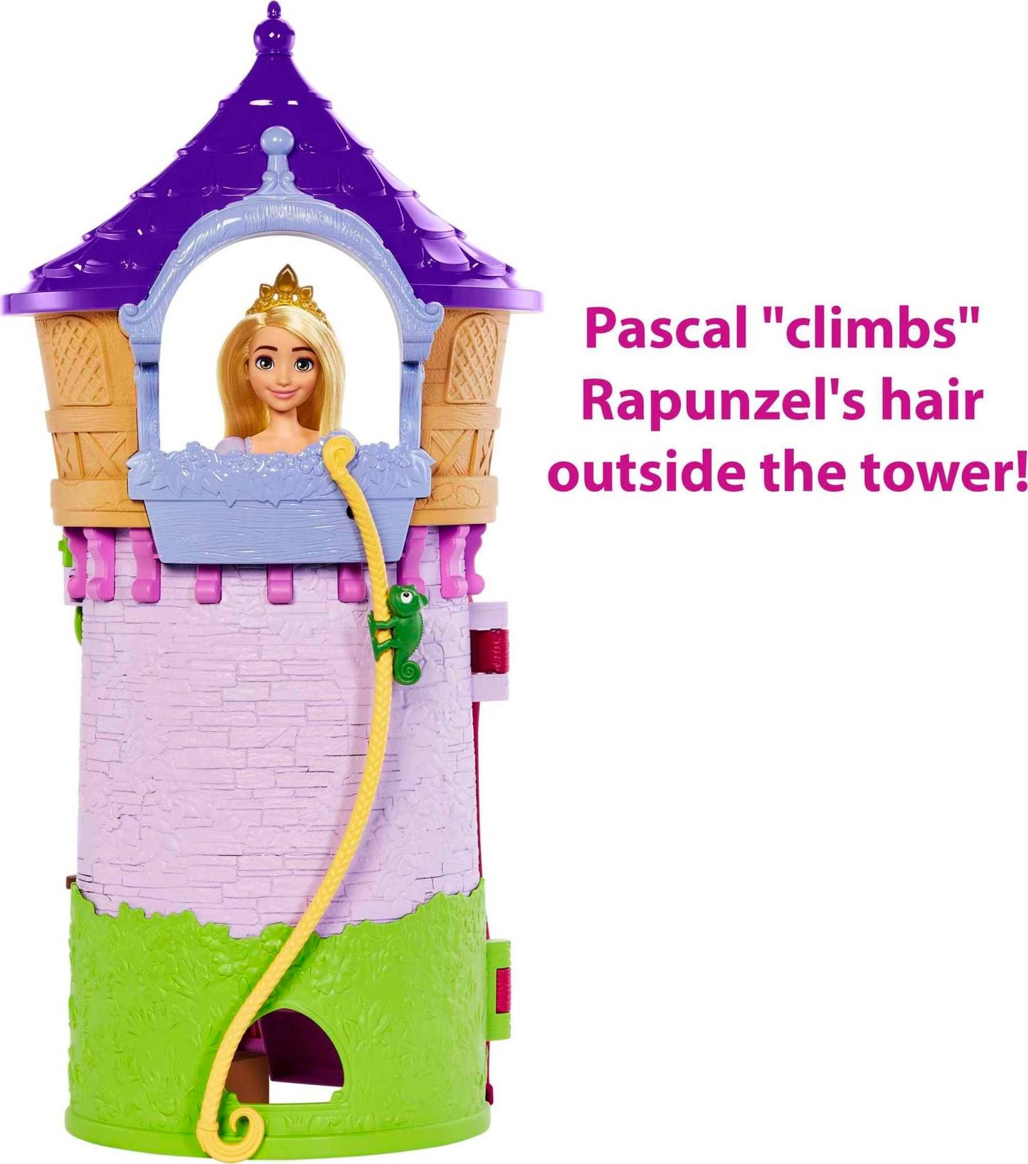 Mattel Disney Princess Rapunzel Tower Doll House Playset with Rapunzel Fashion Doll, 6 Play Areas, 15 Accessories and Pascal