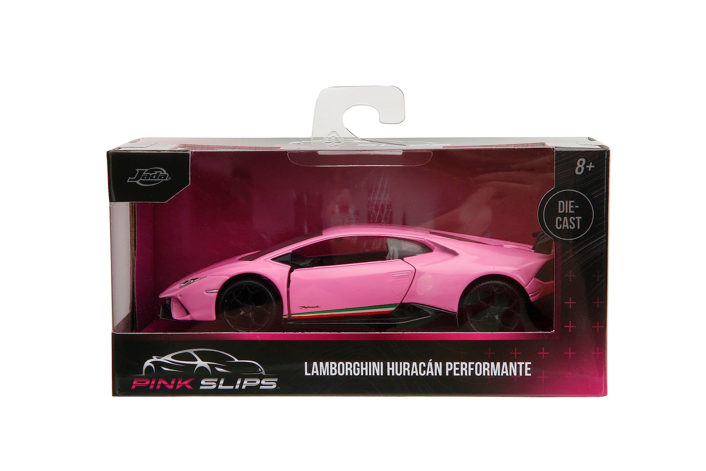 Jada Pink Slips 1:32 W1 Lamborghini Huracán Performante Die-Cast Car, Toys for Kids and Adults(Glossy Pink)