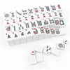 ZJXYM American Mahjong Tile Set, 166 White Tiles with Two Dices, Mahjong Tile Game for Four Players, (1.2’’x0.9’’x0.51’’)