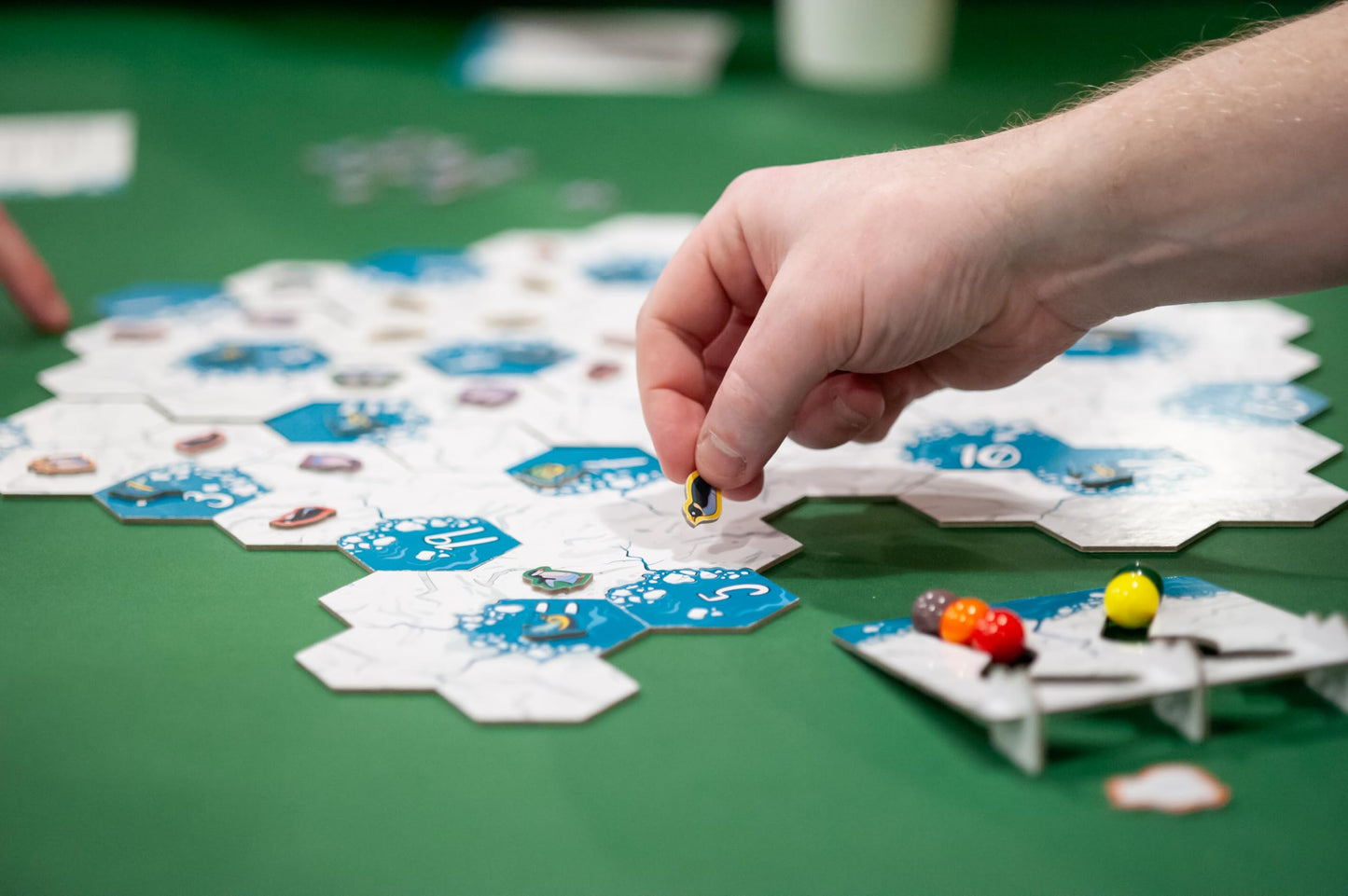 Allplay Waddle Board Game for Adults and Families - Connect Groups of Penguins to Claim The Most Fish - 1-Minute to Teach in A Small Box - 15 Min 2-5