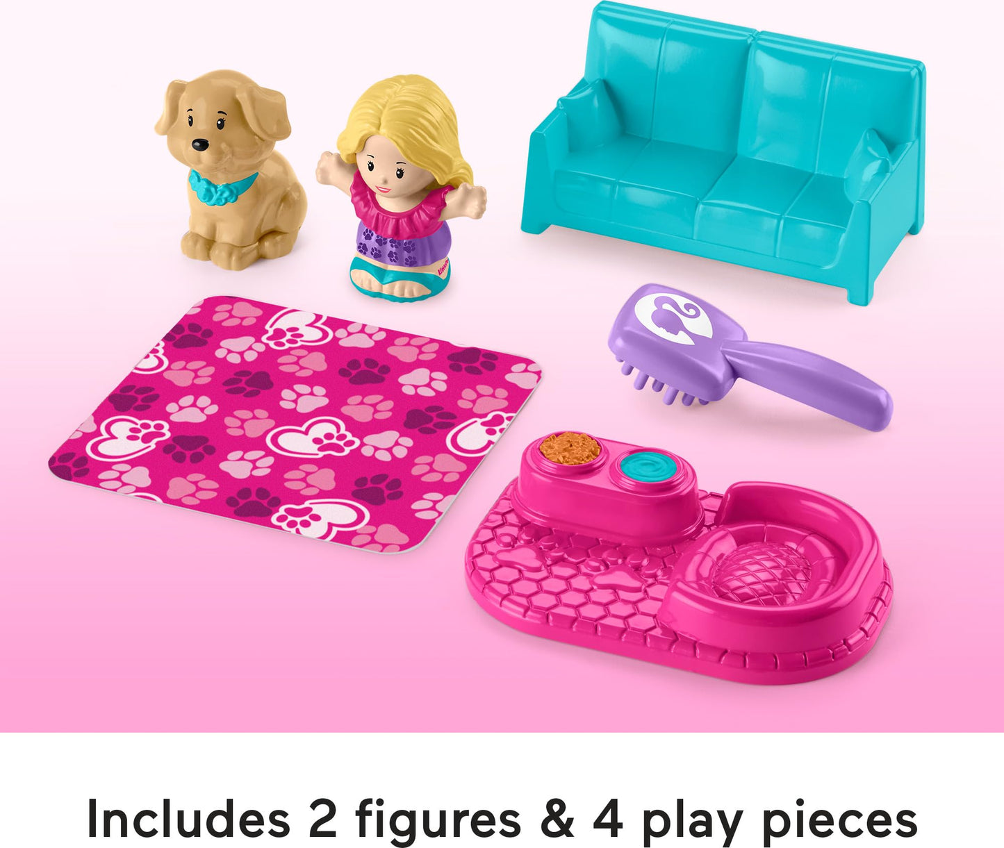 Fisher-Price Little People Barbie Toddler Toys, Pet Sitter Theme with 2 Figures for Pretend Play for Kids Ages 18+ Months