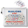 Mazentrix 3-Pack Mahjong Tile Storage Pouches, Water-Resistant Zipper Bags Fit 166 American Tiles, 13.6 x 9.7 in, White (Bags Only)