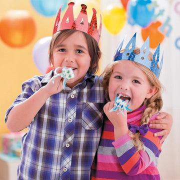 Fun Express Assorted Color Prism Crowns (1 Dozen) Costume Accessories, Party Supplies & Favors, Birthday Crowns