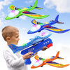 Wesfuner 3 Pack Foam Airplane Launcher Toys, 2 Flight Mode Glider Plane,Kids Flying Toy,3 4 5 6 7 8 9 10 11 12 Year Old Boys Girls Gifts,Outdoor Sport