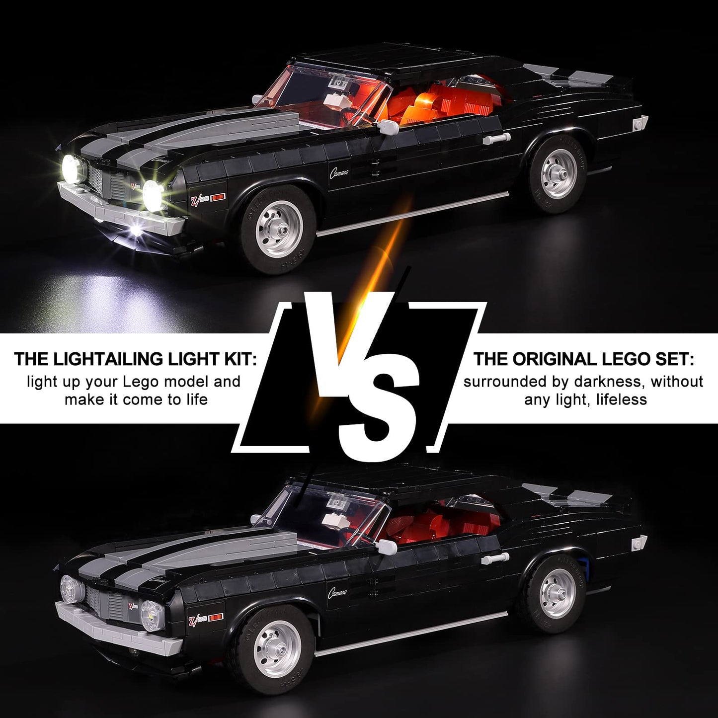 Lightailing Light for Lego-10304 Camaro-Z28 - Led Lighting Kit Compatible with Lego Building Blocks Model - NOT Included The Model Set