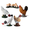 Fevoila Farm Animals Figures, 5 Piece Simulated Farm Chicken Animal Statue Realistic Chicken Farm Animals Figures Cake Topper, Chicken Model Easter