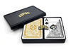 Copag Legacy Design 100% Plastic Playing Cards, Bridge Size (Narrow) Jumbo Index Black/Gold Double Deck Set