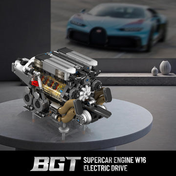 Mould King 10131 W16 Engine Building Blocks Sets, V8 Engine Model kit that Run, Build Your Own STEM Model Engine, 16-Cylinder Car Engine Building