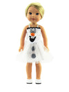 American Fashion World Happy Snowman Olaf- Inspired Dress for 14-Inch Dolls | Olaf Inspired | Premium Quality & Trendy Design
