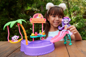 Enchantimals Sunshine Island Monkey Doll with Playset with Pool and Accessories, Toy +4 Years (Mattel HTW73)
