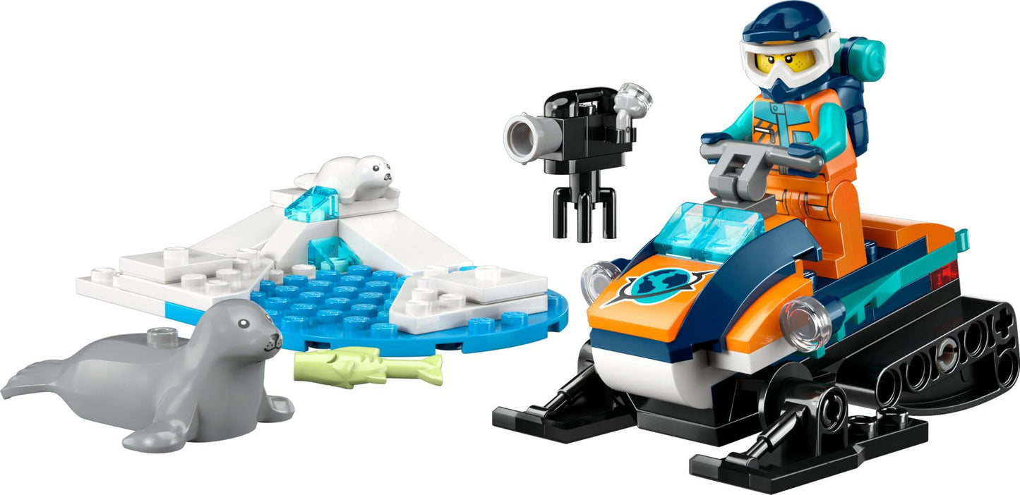 LEGO City Arctic Explorer Snowmobile 60376 Building Toy Set, Snowmobile Playset with Minifigures and 2 Seal Figures for Imaginative Role Play, Fun