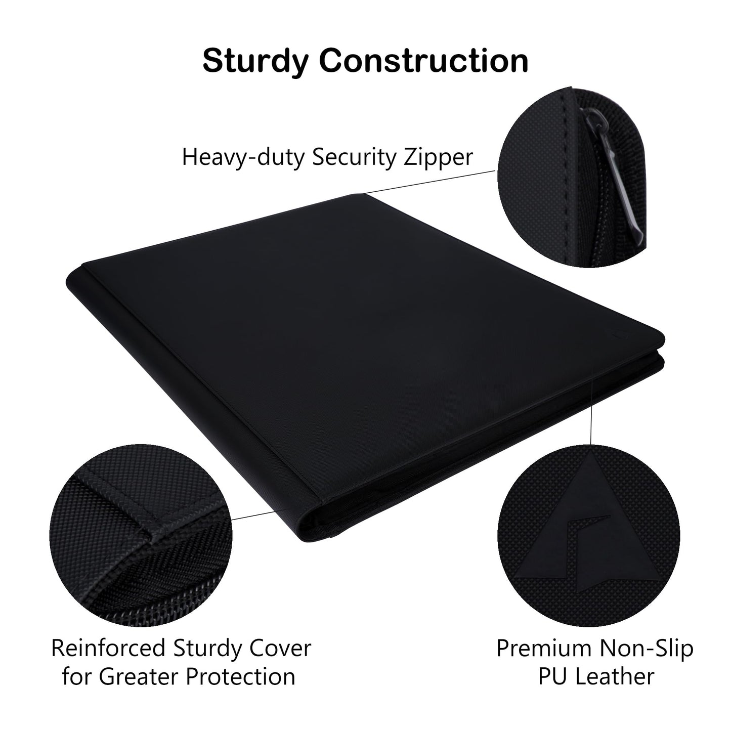 Alteagle 25-Pocket Top loader Binder, Holds 1000 Top loaders, Top Loader Card Binder Album for 3?×4? Top Loaders - Black