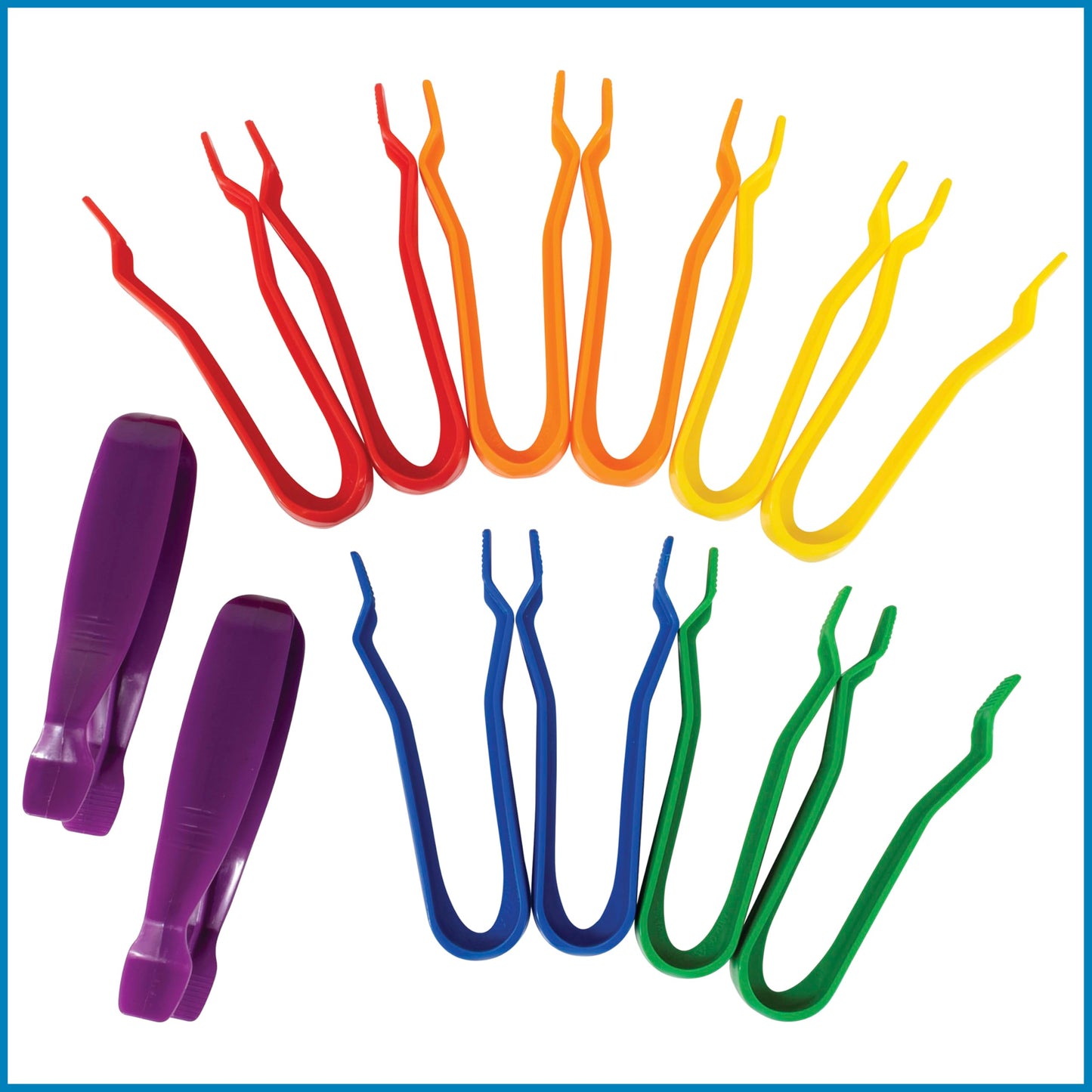 edxeducation Jumbo Tweezers, Set of 12, 6 Colors