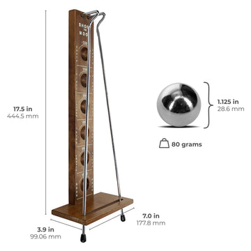 WE Games Shoot the Moon Game, Large 17.5 inch Size, Walnut Wood Stain, Retro Games for Adults, Classic Table Top Board Game