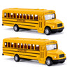 DUNRIOG TOYS 2 Pack 5.5'' Pull Back School Bus, Die-cast Metal Toy Vehicles with Bright Yellow for Kids Boys Girls