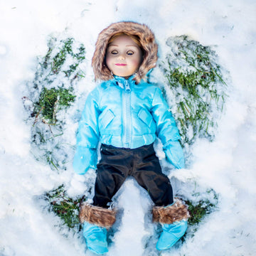 The Queen's Treasures 18 Inch Doll Clothes, Complete Ski Wear Outfit, 6 Piece Zippered Blue Jacket, Pants, Gloves, and Boots Too, Compatible for Use